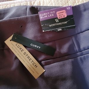 Worthington slim leg, curvy fit pants